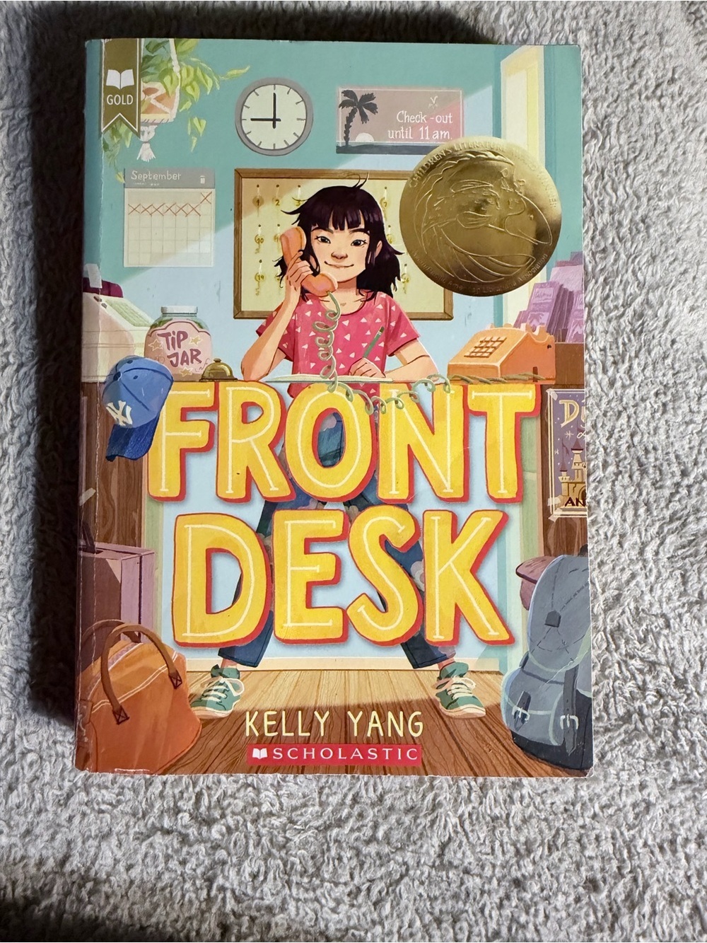 Scholastic Front Desk Hardcover — Yellow and Teal Cover